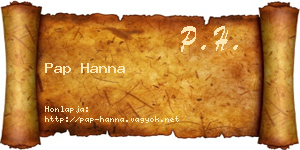 Pap Hanna névjegykártya